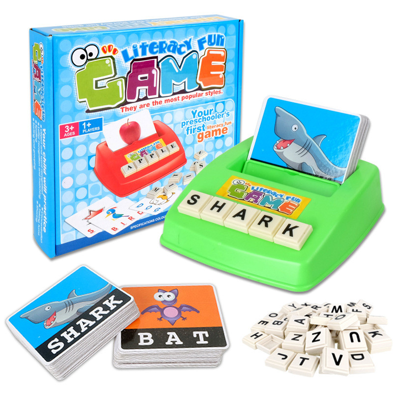 [재미 있은] 문맹 퇴치 재미있는 게임 어린이 영어 단어 퍼즐 장난감 개발 아기 학습 및 교육 읽기 알파벳 카드 lTyper 장난감 선물